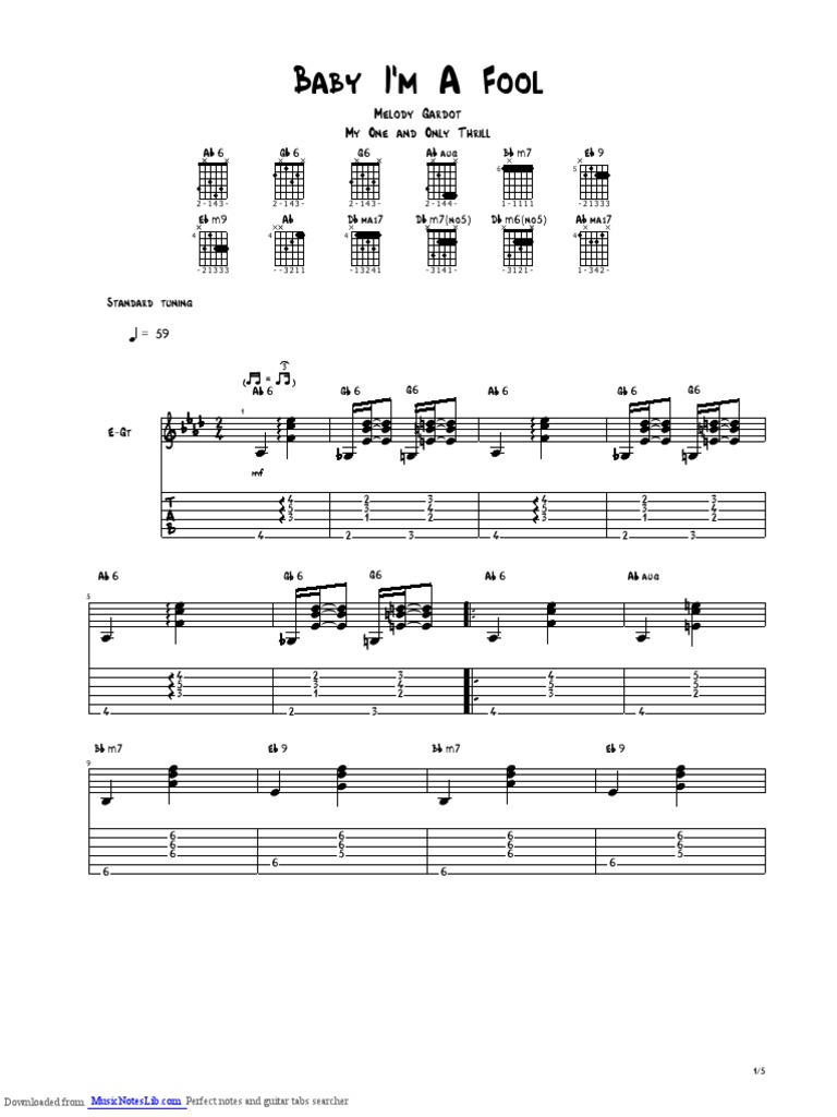 Melody GardotBaby Im A Fool PDF Guitar Family Instruments Irish