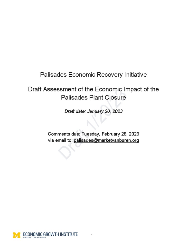 Van Buren County Draft Assessment Section of The Palisades Economic Recovery Strategy PDF