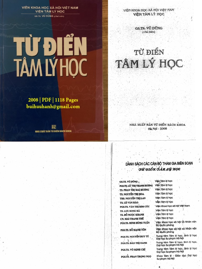 TỪ ĐIỂN TÂM LÝ HỌC CỦA GIÁO SƯ VŨ DŨNG PHIÊN BẢN PDF