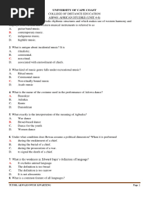 African Studies Unit 4 - 6 Trial Questions