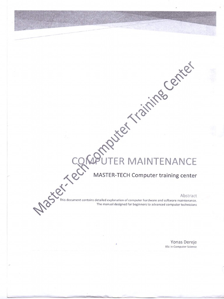 Computer Maintenance Training Manual PDF