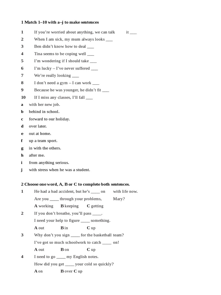Sentence Completion Exercises for ESL | PDF