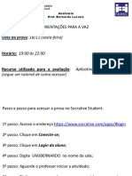 Orientações para A VA2 e Tutorial Psic