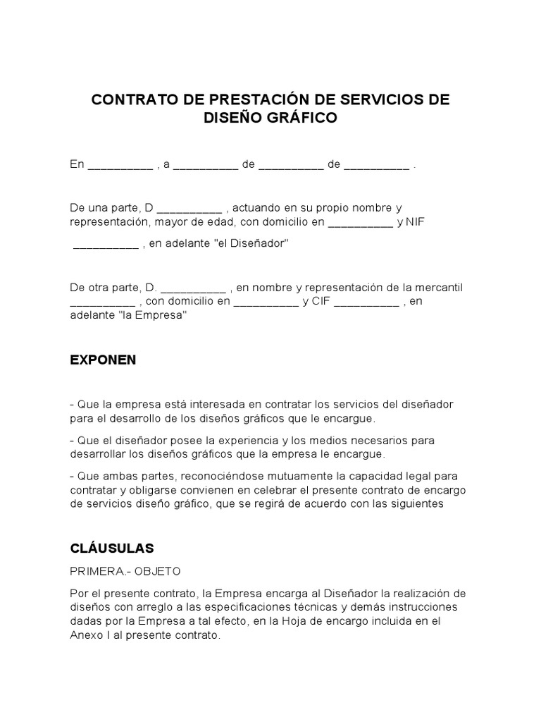 Modelo de Contrato de Diseño Gráfico | PDF | Diseño | Business