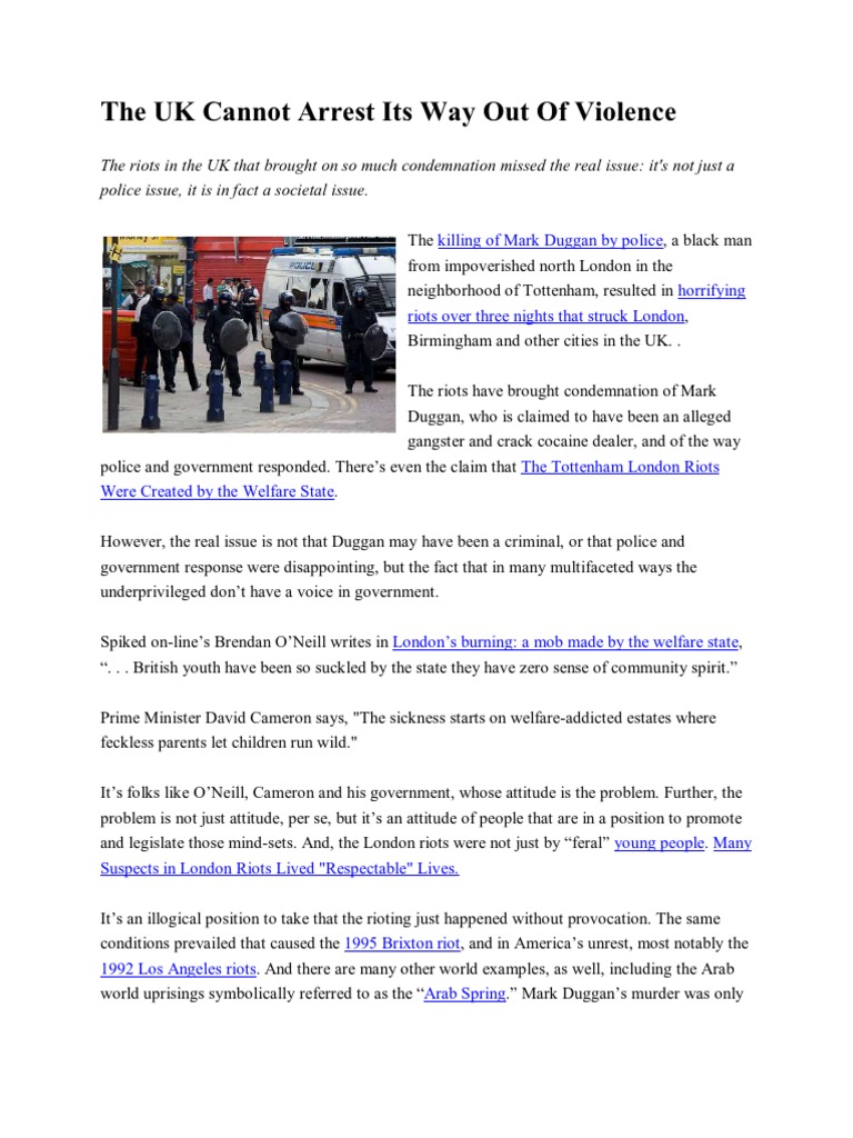 The UK Cannot Arrest Its Way Out of Violence | PDF | Police | Crime ...