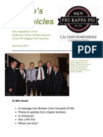 Calvin's Chronicles: The Newsletter of The California Theta Chapter Alumni of The Phi Kappa Psi Fraternity Summer 2011