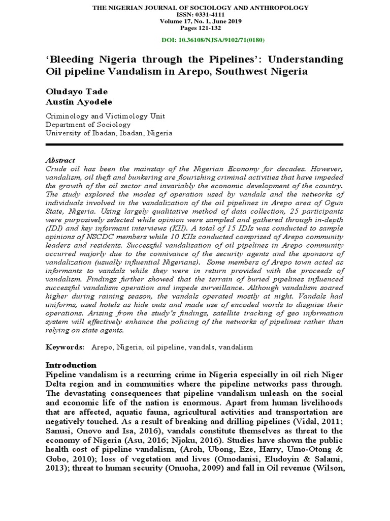 Pipeline Vandalization Journal Download Free PDF Pipeline Transport