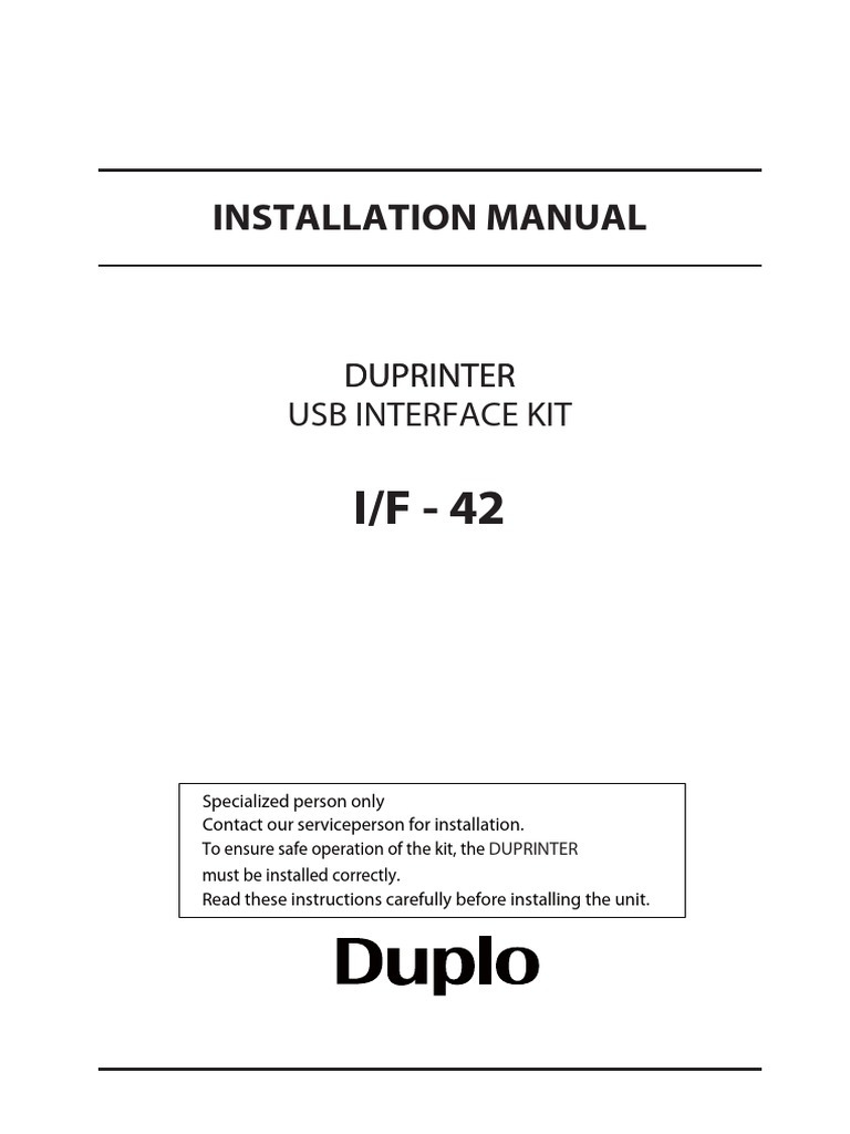 DP-A120 USB Interface Kit I-F-42 Installation | PDF | Electrical ...