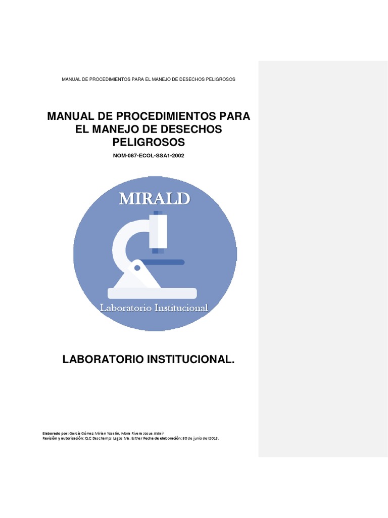 Manual de Rpbi-Mirald | PDF | Residuos | Laboratorios