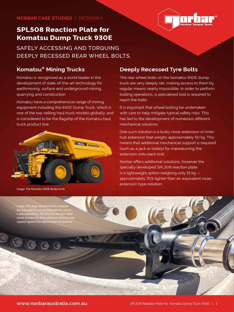 NCS009 1 Case Study Komatsu 930E Reaction Plate SPL508 1 | PDF | Truck ...