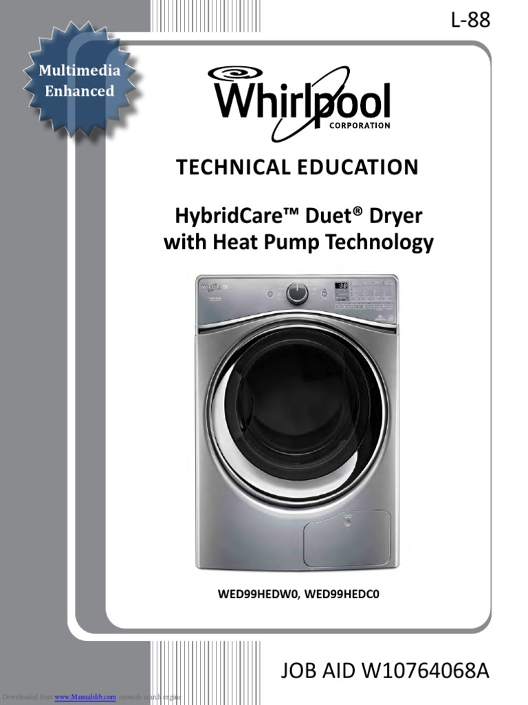 Secadora Whirpool Wed99hedw0 PDF Clothes Dryer Heat Exchanger