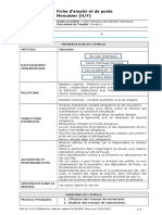 Fiche de Poste Menuisier