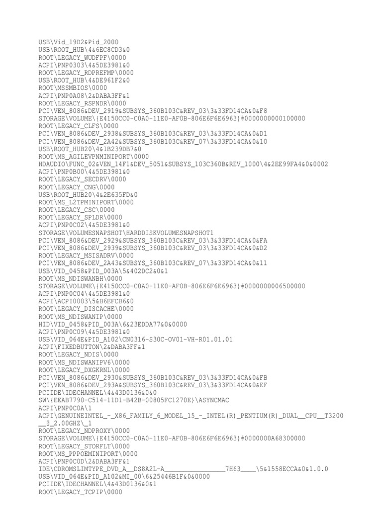 Device Driver Identifiers | PDF | Usb | Physical Layer Protocols