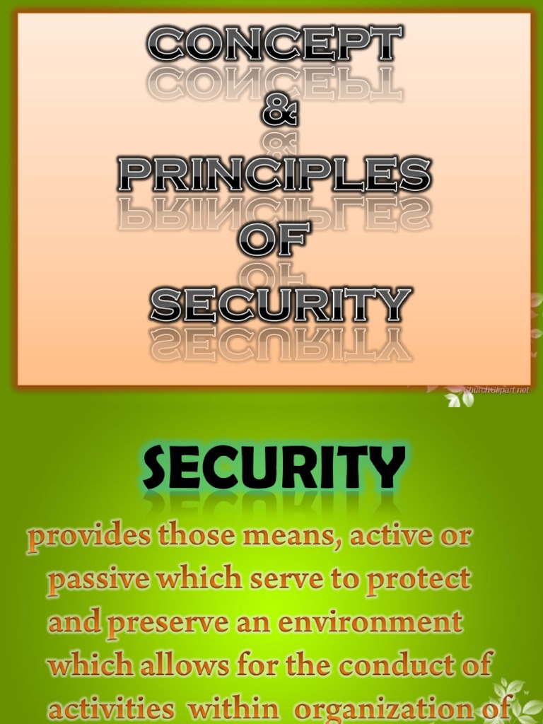 CONCEPT and Principles of Security PDF