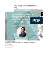 Ecobank Zambia Targets To Train 200 SMEs in Digital Marketing