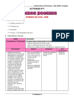 2° Grado - Actividad Del Dia 17 de Setiembre