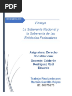 Ensayo Soberania Nacional y Las Soberanias de Los Estados