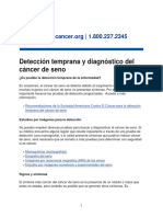 Detección Temprana y Diagnóstico Del Cáncer de Seno