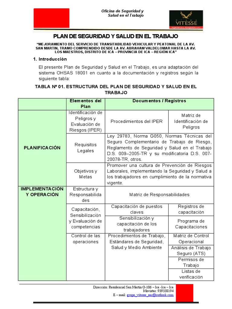 Plan de Trabajo y Organigrama en Obra Gvi&a Sac Ing. Matta | PDF | Business