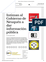 Intiman Al Gobierno de Neuquén A Dar Información Pública