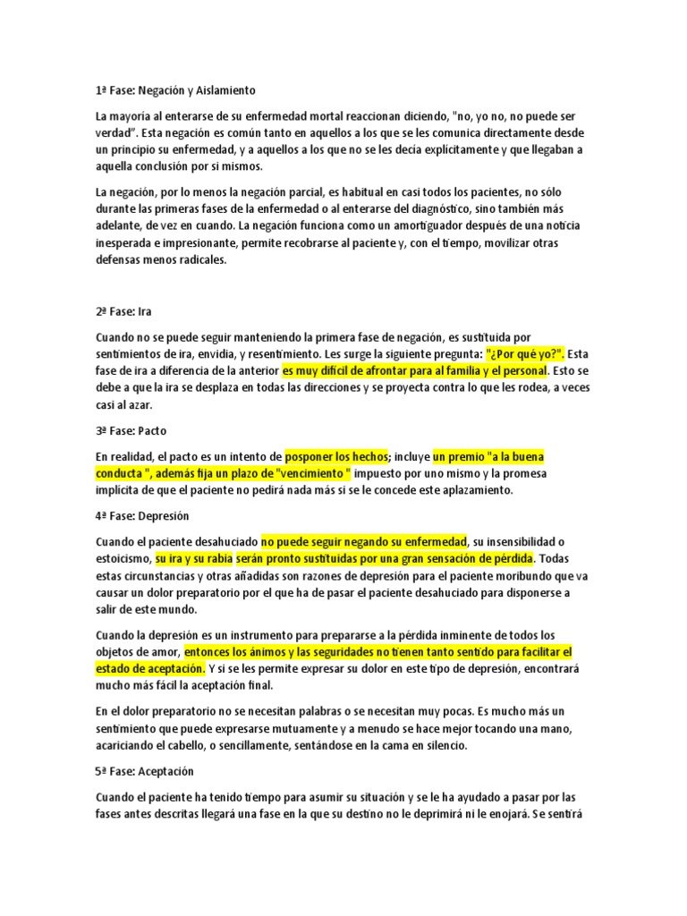 Fases Del Duelo Pdf Dolor Ira
