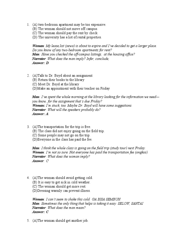 Pembahasan Listening Toefl Bootcamp Pdf Minerals Chemistry