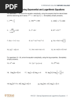 HW 3.2.1 Solving Equations Using e and LN