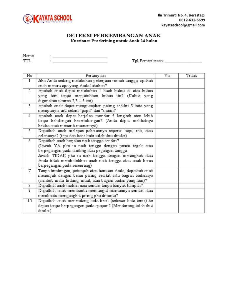 Deteksi Perkembangan Anak Pdf