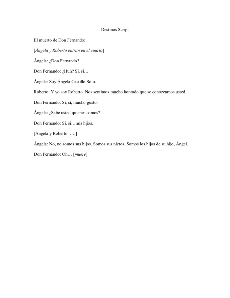 Destinos Script | PDF