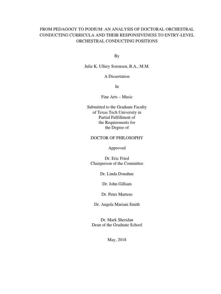 Sorensen Dissertation 2018 | PDF | Conducting | Orchestras