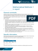 2020 Mathsmethods 1 Exam Report