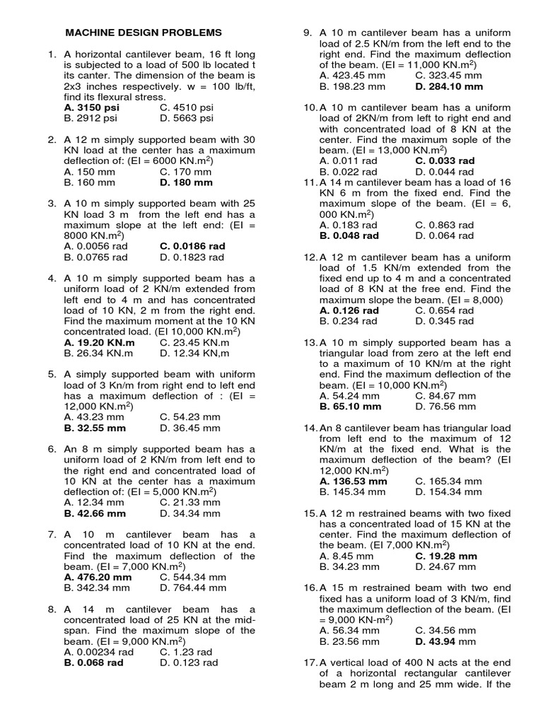 Machine Design Problems and Solutions | PDF | Gear | Strength Of Materials