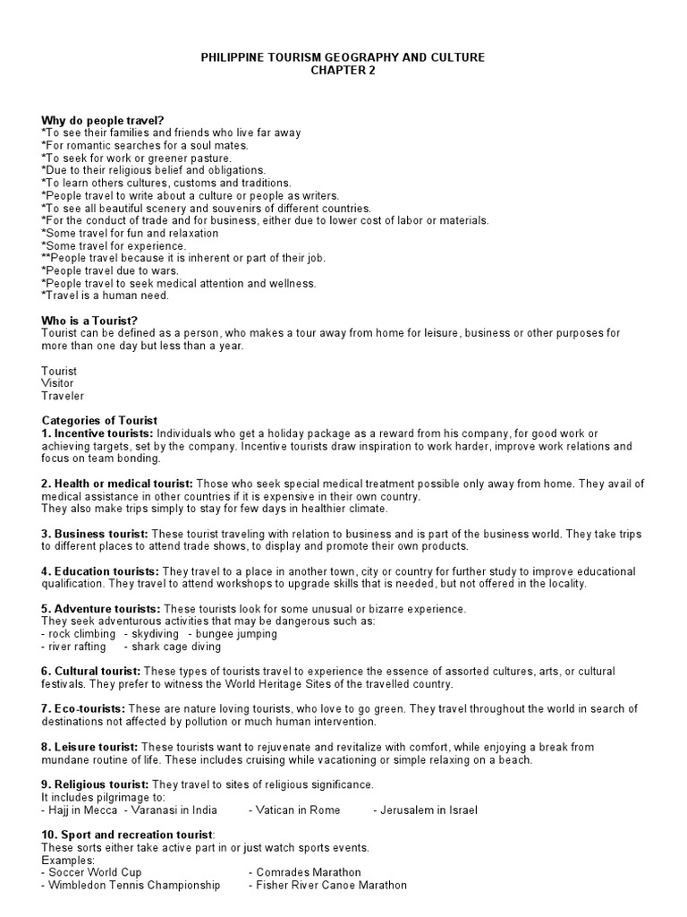 Chapter 2 Philippine Tourism Geography And Culture Pdf Tourism