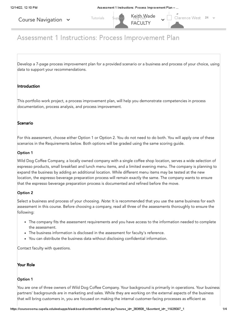 Process Improvement Plan for Coffee Shop | PDF | Educational Assessment ...