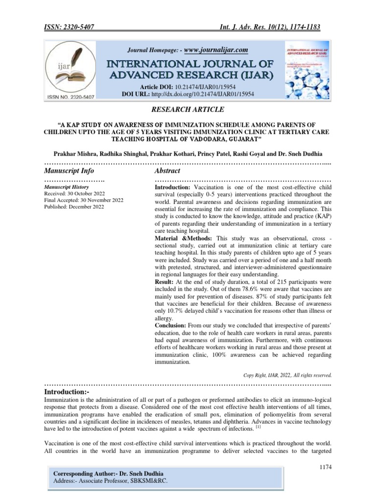 Parental Awareness of Immunization KAP | PDF | Vaccination | Health Policy