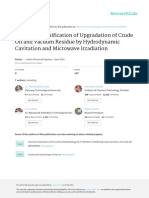 Process Intensification of Upgradation of Crude Oil and Vacuum Residue by Hydrodynamic Cavitation and Microwave Irradiation