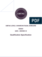 CBA04 L2 Award in Facial Skincare Specification