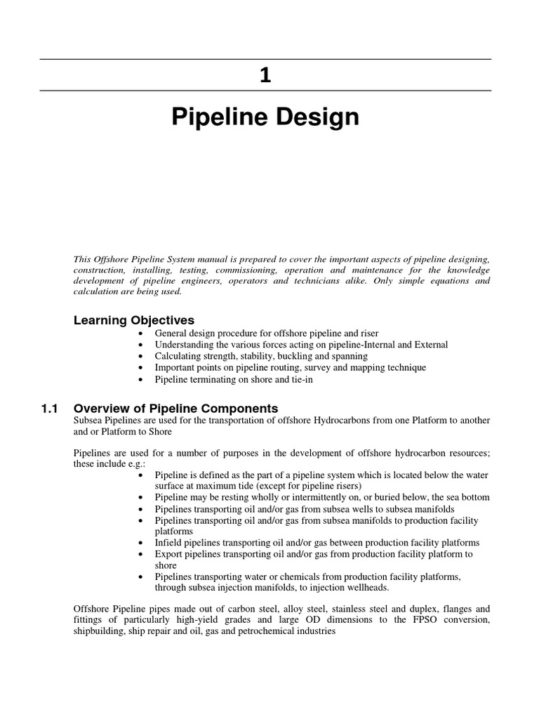 Offshore Pipeline Design Guide | PDF | Stress (Mechanics) | Buckling