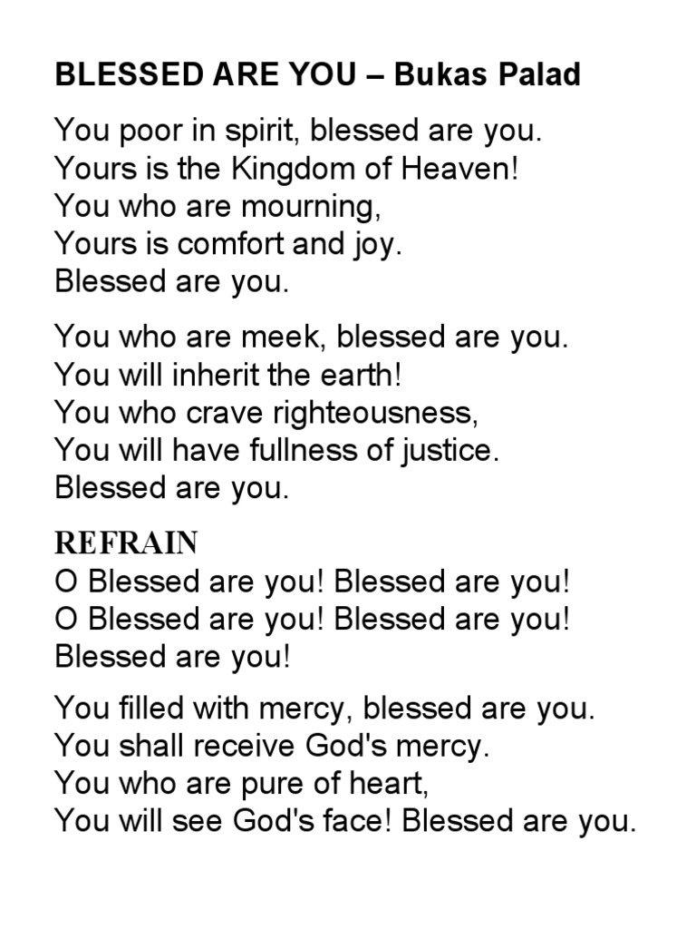 Blessed Are You Bukas Palad PDF