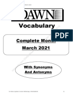 March 2021 Complete Month Dawn Vocabulary 