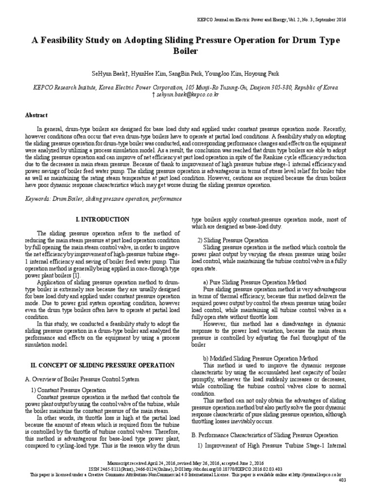 Sliding Pressure Operation in Drum Boilers | PDF | Boiler | Steam