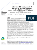 Organizational Learning and Job Satisfaction of Trainee Auditors A Case Study of Chinese CPA Firms