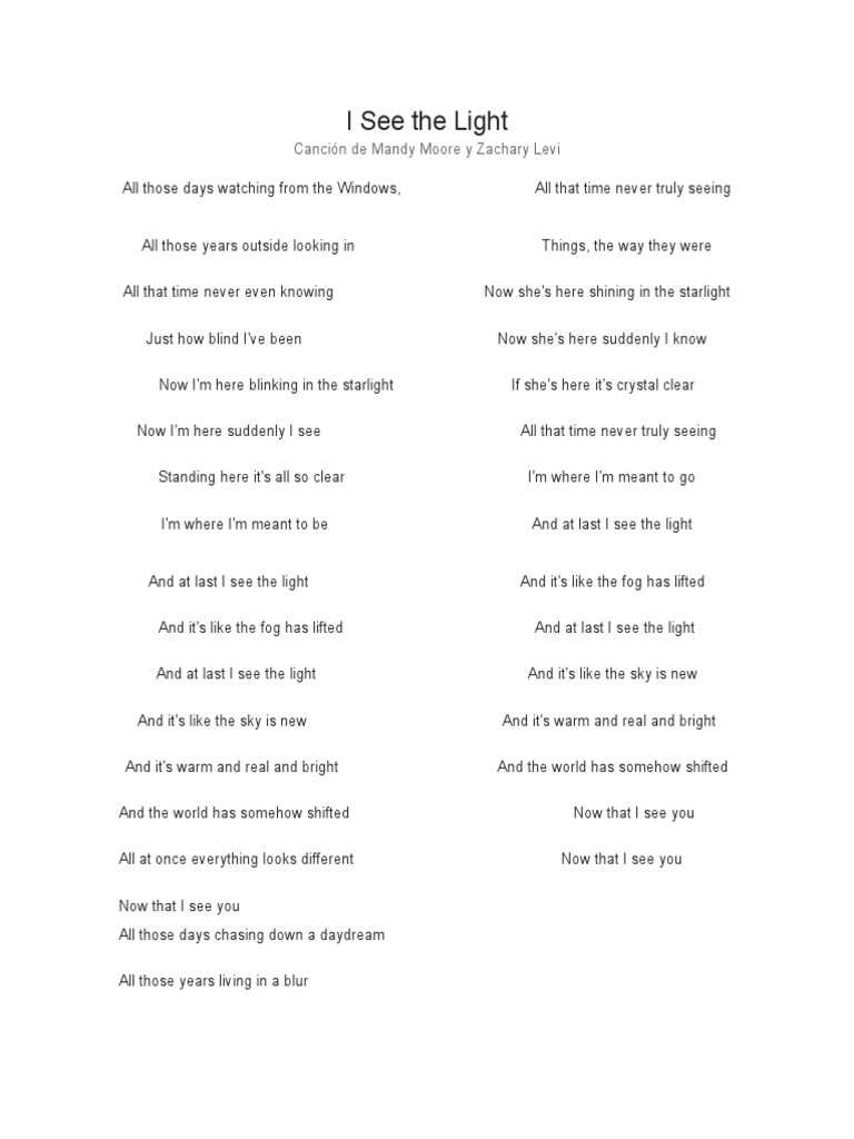 I See The Light PDF
