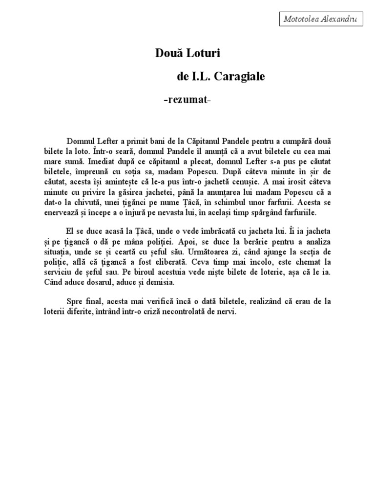 Rezumat Doua Loturi Doua Loturi | PDF