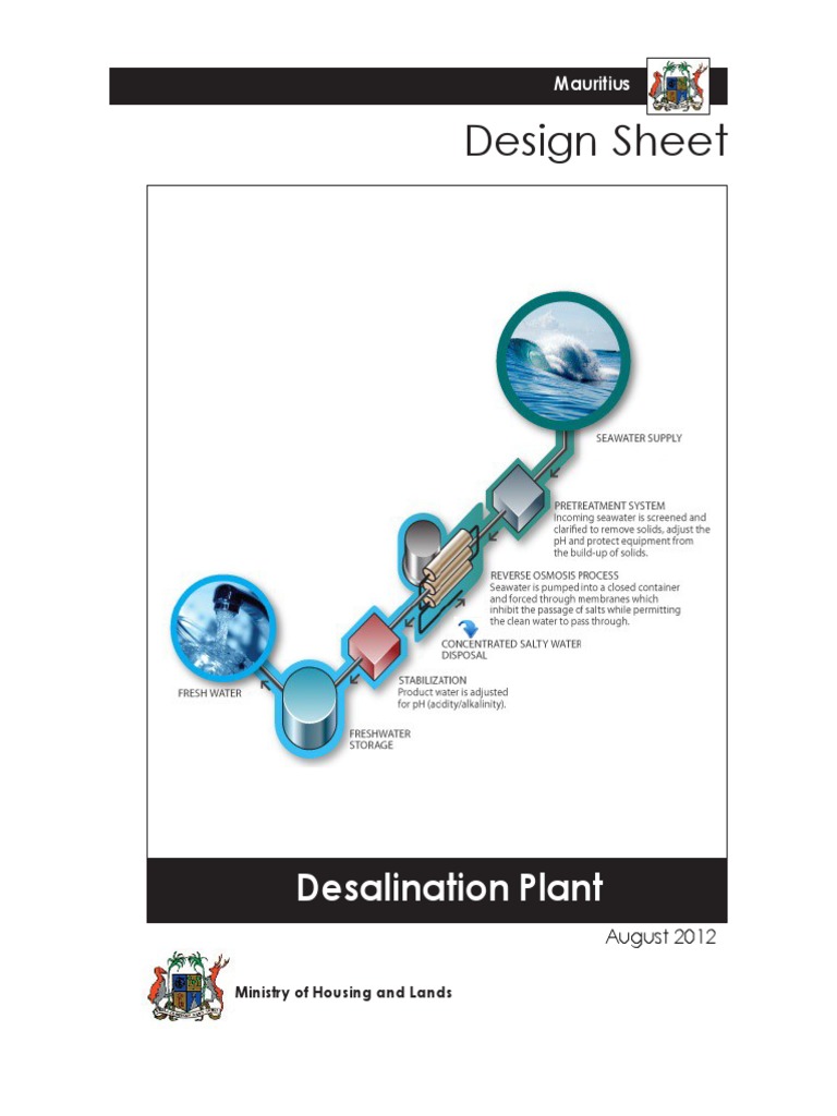 Mauritius Desalination Plant Design Sheet | PDF