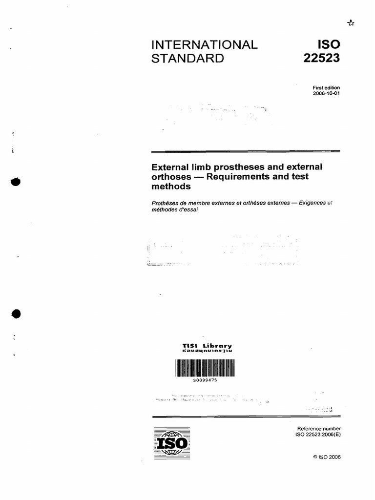 Iso 22523 | PDF | Electromagnetic Compatibility | Prosthesis