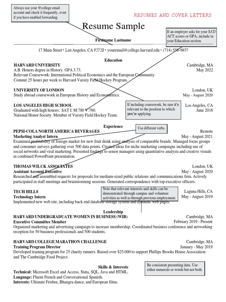 Template harvard resume dan cover letter pdf r sum world wide web