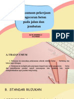 Pelaksanaan pengecoran beton pada jalan dan jembatan