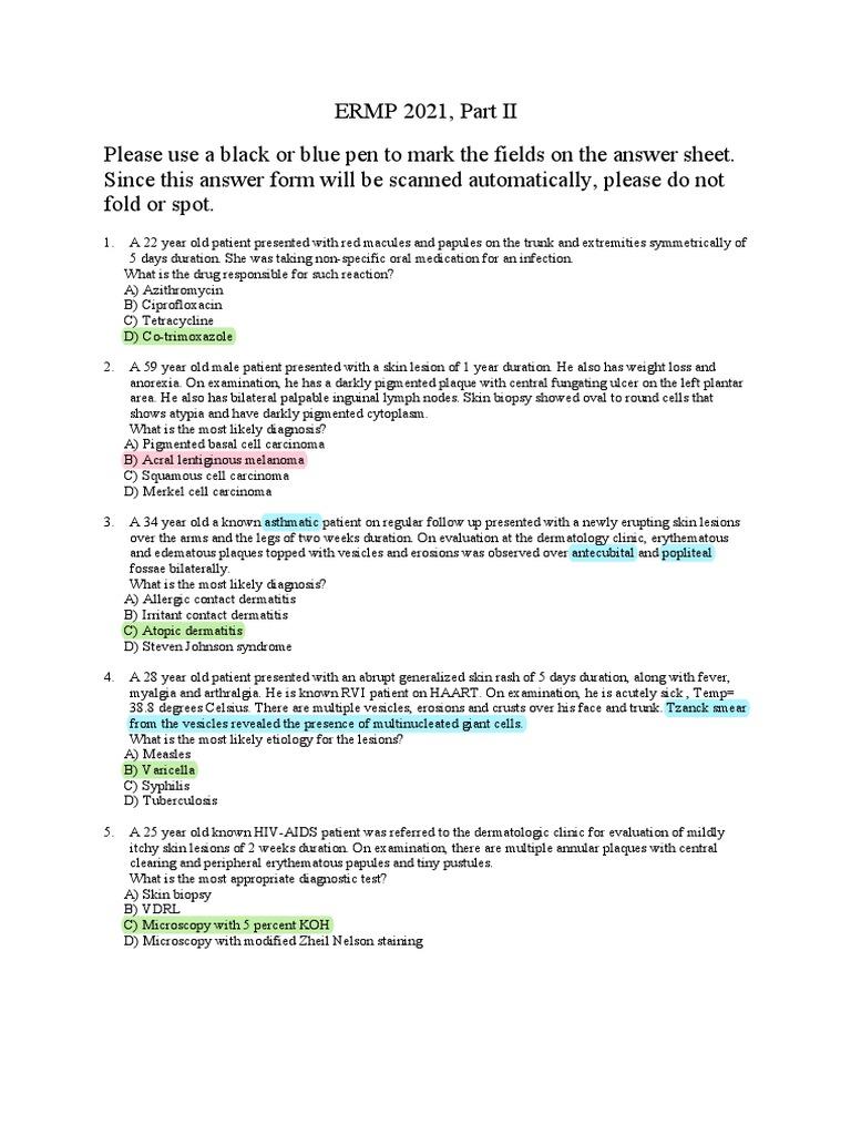 ERMP Exam Questions and Scenarios | PDF | Informed Consent | Anemia
