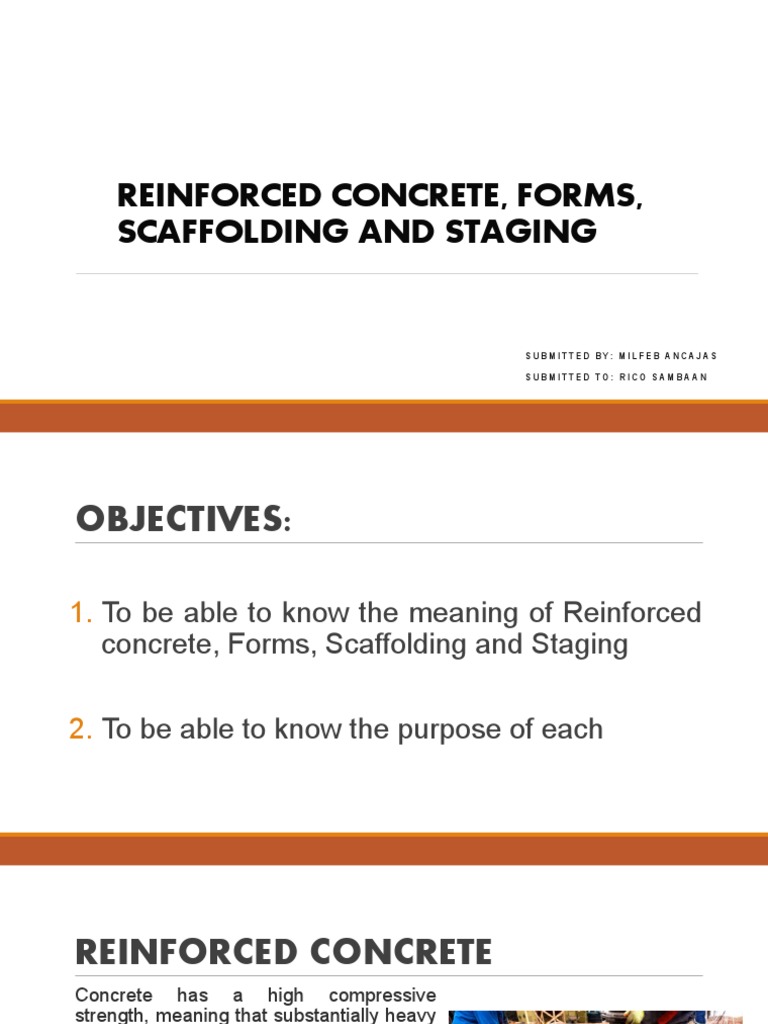 Reinforced Concrete Forms Scaffolding and Staging | PDF | Concrete ...